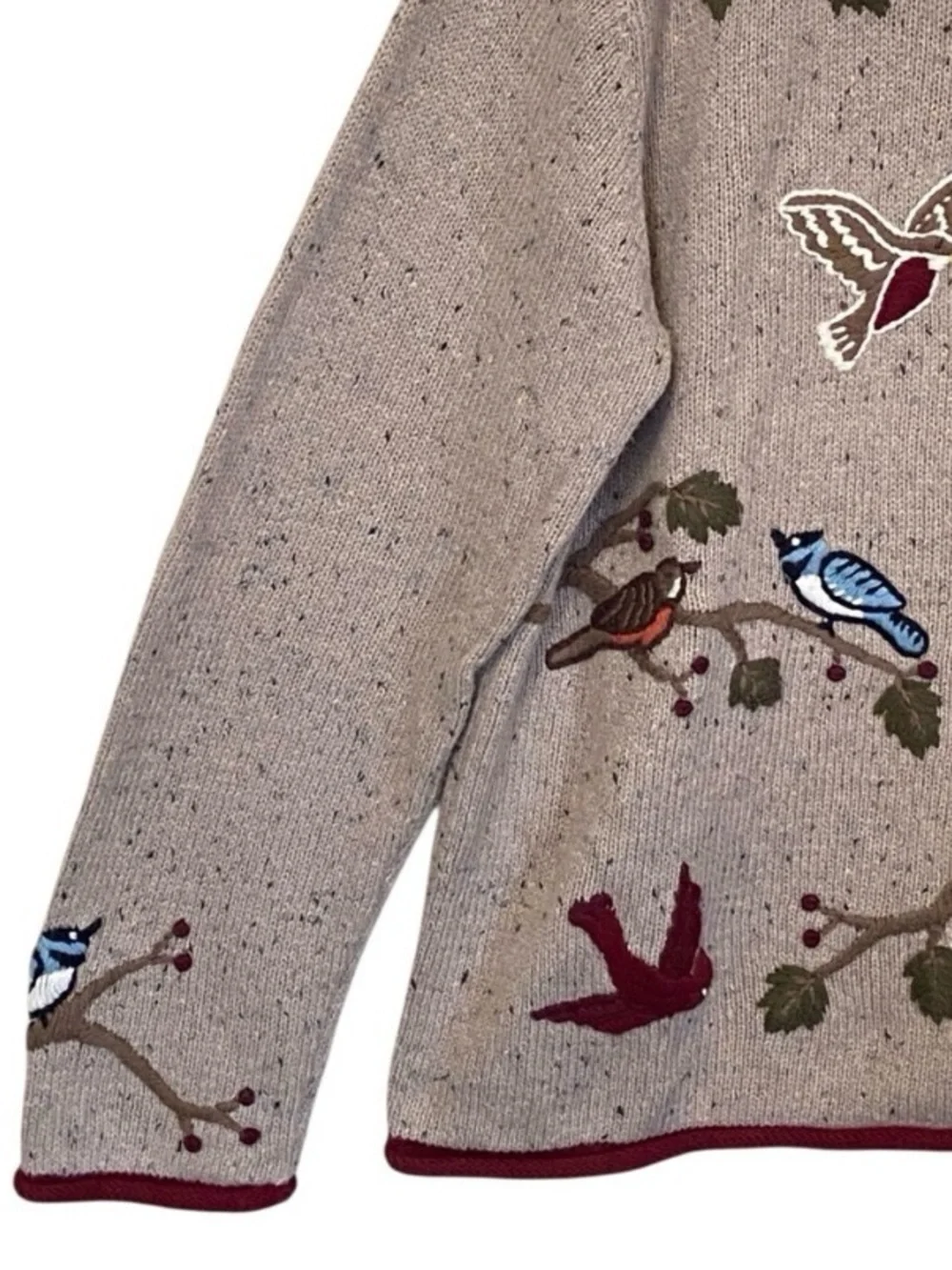 Christopher & Banks Y2K Bird Embroidered Cardigan Wool Blend Large‎
